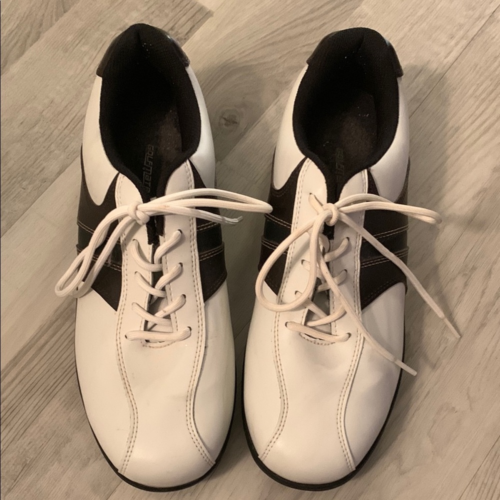 White and Brown Golf Shoes